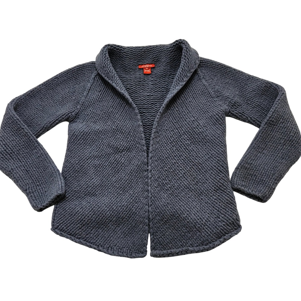 Sundance Blue Gray 100% Merino Lambswool Chunky Knit Cardigan Sweater Sz M